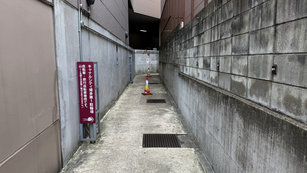 駐輪場の通路